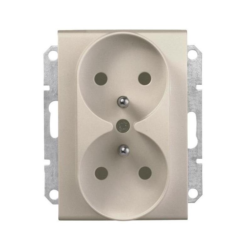 Schneider Sedna satyna - gniazdo podwójne (+0) do ramki Schneider Sedna satyna - gniazdo podwójne (+0) do ramki