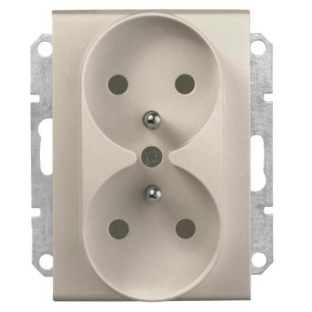 Schneider Sedna satyna - gniazdo podwójne (+0) do ramki