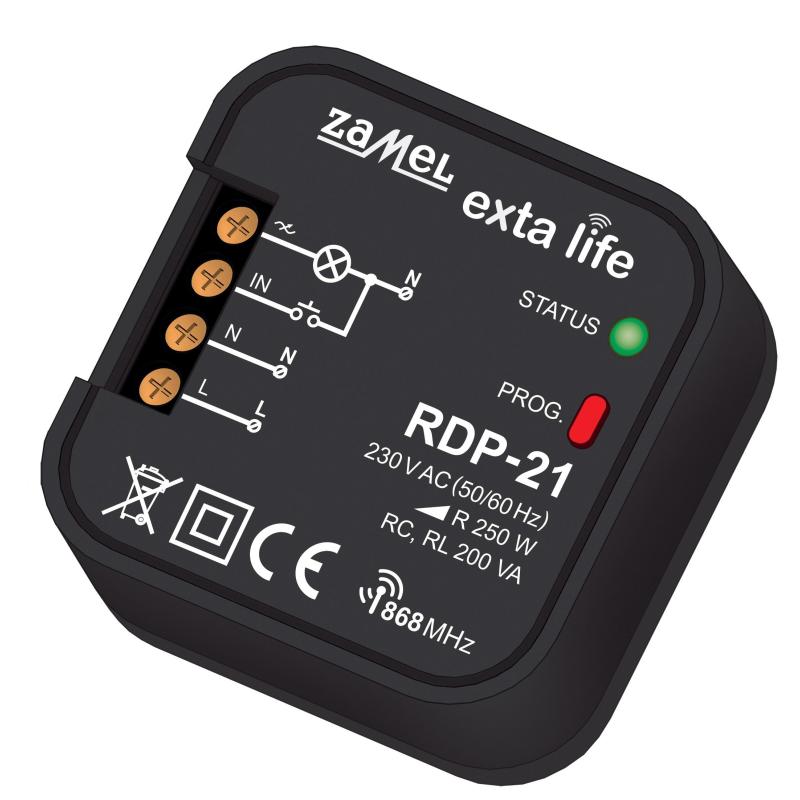 Exta Life - radiowy ściemniacz dopuszkowy 1-kanałowy RDP-21