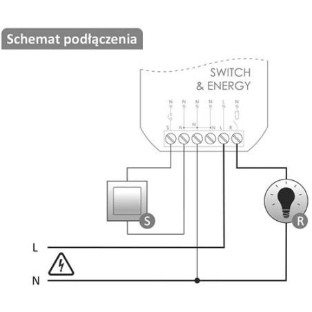 FOX - Przekaźnik Wi-Fi do puszki 230V SWITCH & ENERGY