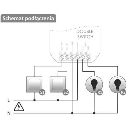 FOX - Przekaźnik Wi-Fi dwukanałowy 230V DOUBLE SWITCH