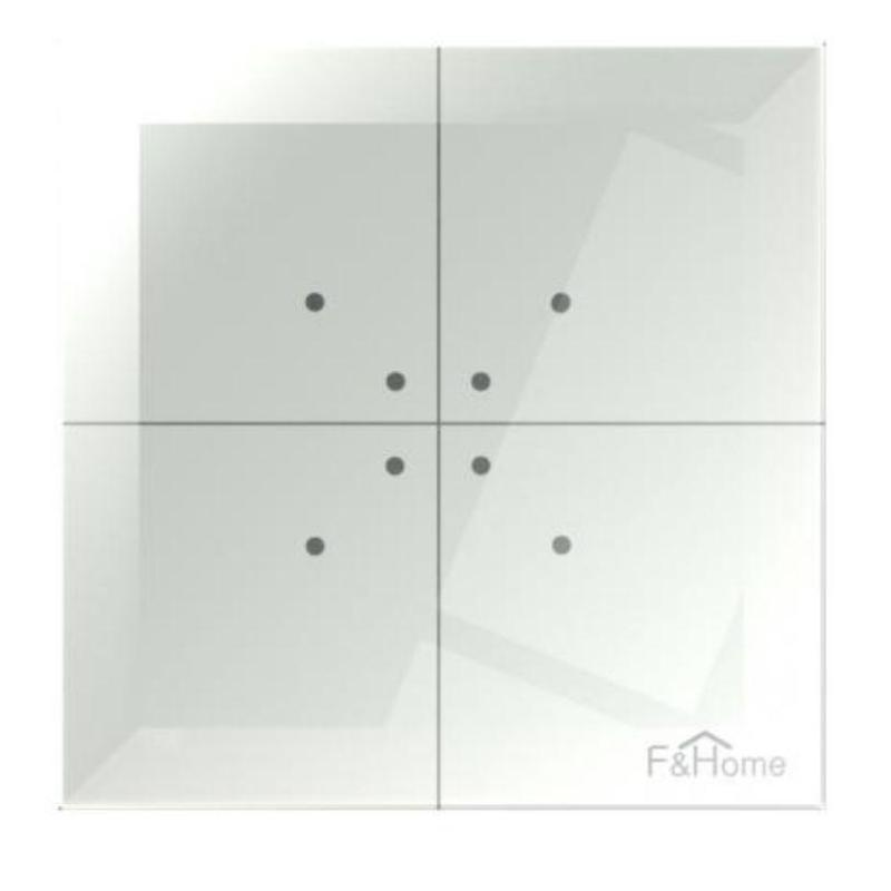 F&Wave - przycisk szklany 4-kanałowy biały 24V FW-GS-24-W