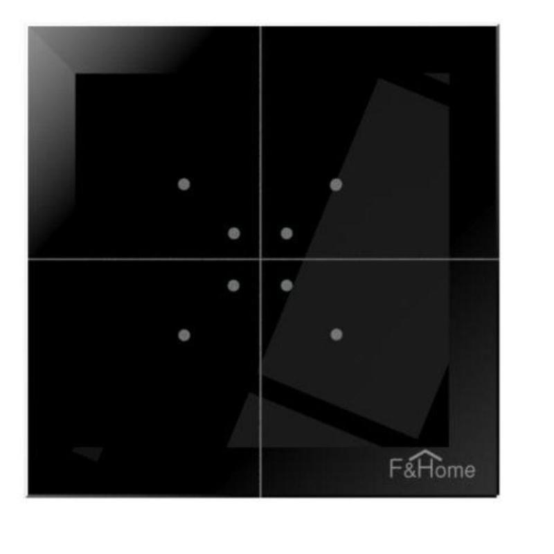 F&Wave - przycisk szklany 4-kanałowy czarny 24V FW-GS-24-B F&Wave - przycisk szklany 4-kanałowy czarny 24V FW-GS-24-B