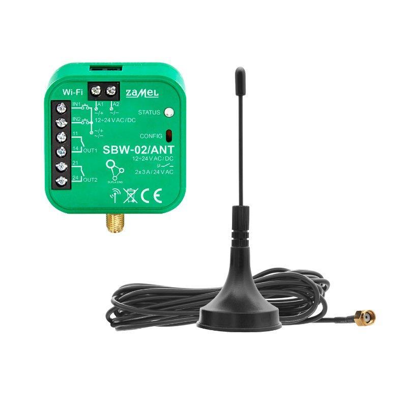 Supla - sterownik bramowy dopuszkowy 2-kanałowy z anteną Wi-Fi SBW-02/ANT