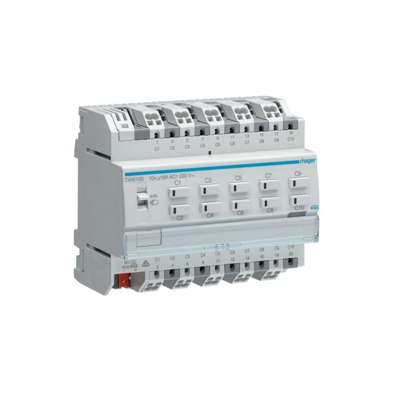 KNX easy - sterownik załączający/żaluzjowy obciążenie pojemnościowe 16A 10-/5-krotny TXA610D