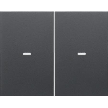 Hager KNX easy Berker K.1/K.5 antracyt - Klawisz z soczewką do modułu przycisku 2-krotnego Hager Polo