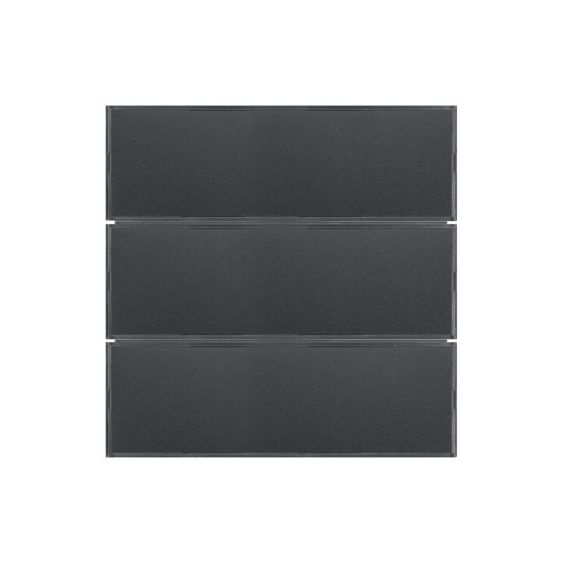 Hager KNX easy B.Kwadrat/B.3/B.7 antracyt aluminium - Przycisk 3-krotny z polem opisowym diodami LED RGB i czujnikiem temperatur