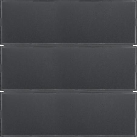 Hager KNX easy B.Kwadrat/B.3/B.7 antracyt aluminium - Przycisk 3-krotny z polem opisowym diodami LED RGB i czujnikiem tempera...