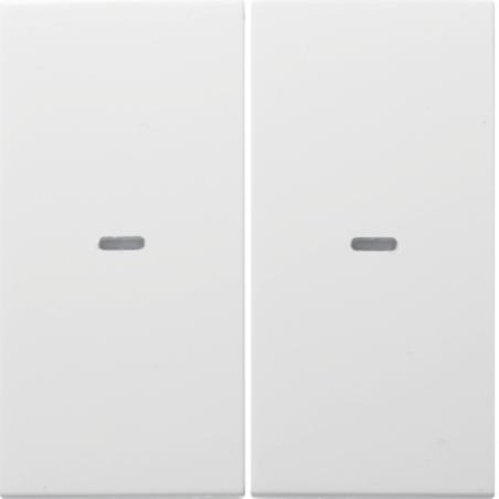 Hager KNX easy Berker K.1/K.5 biały połysk - Klawisz z soczewką do modułu przycisku 2-krotnego Hager Polo