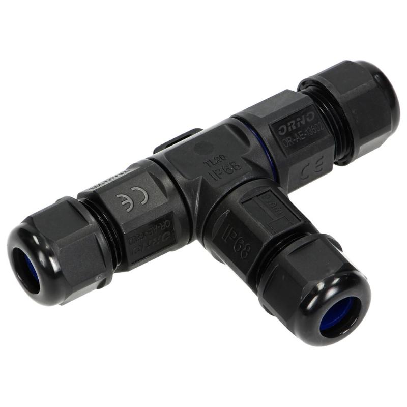Złącze kablowe trójnik 3x4 T IP68 OR-AE-13602