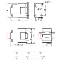 Stycznik 25A 230V 3NO+1NC - TR1D2501 Tracon Electric