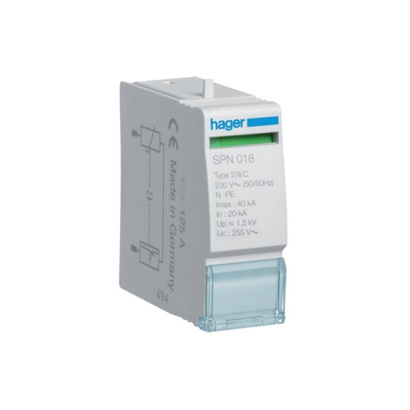 Moduł wymienny 1P, N-PE, sieć TT, Imax 40kA, Up≤1,5kV - SPN018