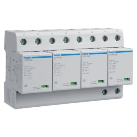 Ogranicznik przepięć T1 kombinow., 4P, TT, Iimp 100kA, Up≤1,5kV, styk FM - SPN802R