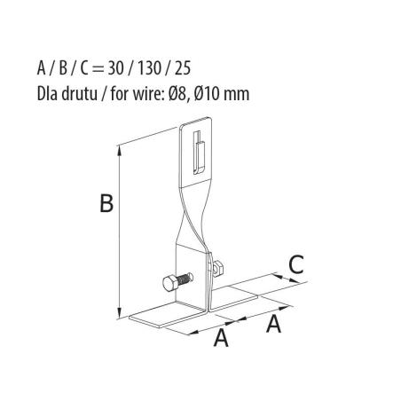Uchwyt dachowy na blachę kątowy skręcony - R.8063