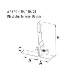 Uchwyt dachowy na blachę kątowy - R.8063A