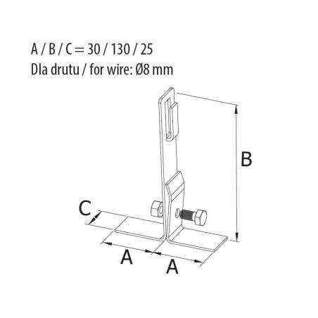 Uchwyt dachowy na blachę kątowy - R.8063A