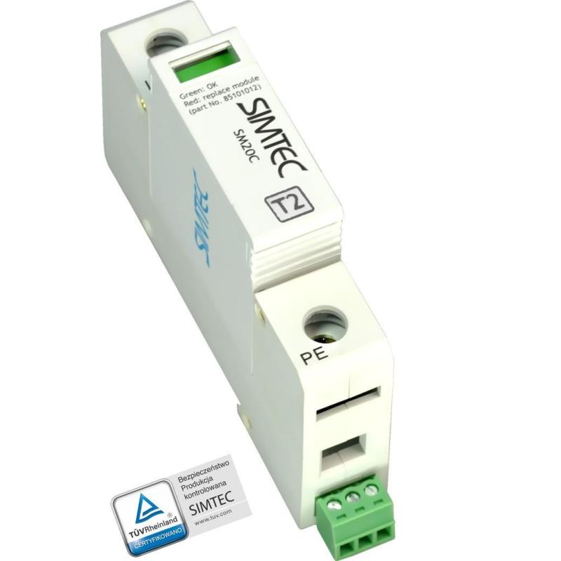 Ogranicznik przepięć C 1P 20kA SIMTEC SM20C/1P - 85101000 Ogranicznik przepięć C 1P 20kA SIMTEC SM20C/1P - 85101000