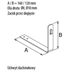 Uchwyt dachówkowy 160 mm - R.8018 Pawbol