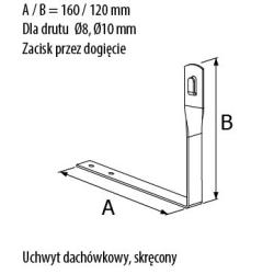 Uchwyt dachówkowy skręcony 160 mm - R.8021 Pawbol