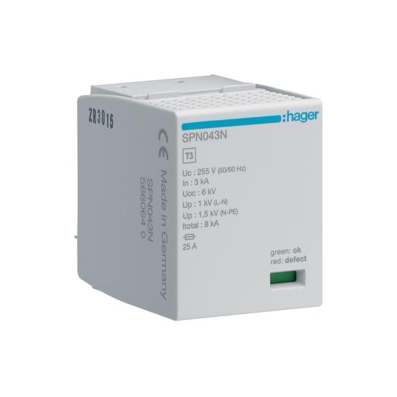 Moduł wymienny T3, MOV 4P sieć TN-S In3kA MOV - SPN043N