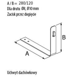 Uchwyt dachówkowy 280 mm - R.8019 Pawbol
