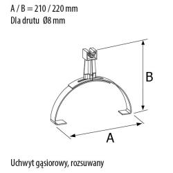 Uchwyt gąsiorowy rozsuwany - R.8080 Pawbol
