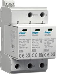 Ogranicznik przepięć T1+T2 MOV, 3P, TN-C, Iimp 37,5kA, In 50kA, Up≤1,2kV styk- SPA930