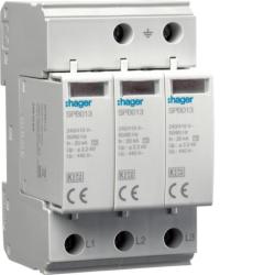 Ogranicznik przepięć T2 SPD, 3P, IT 3+0, In 20kA, Imax 40kA, Up≤2,2kV - SPB513