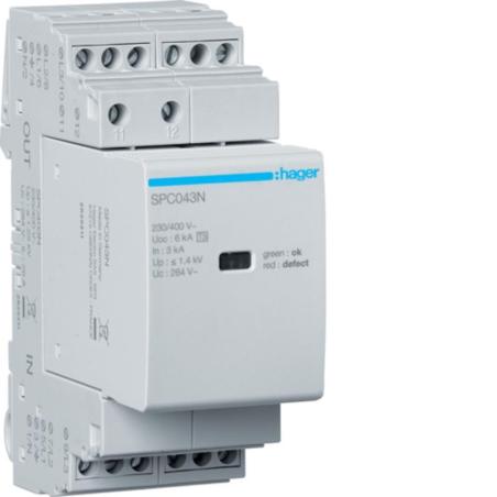 Ogranicznik przepięć T3 SPD, 4P, TN-S, In 3kA, Up≤1,4kV styk - SPC403N