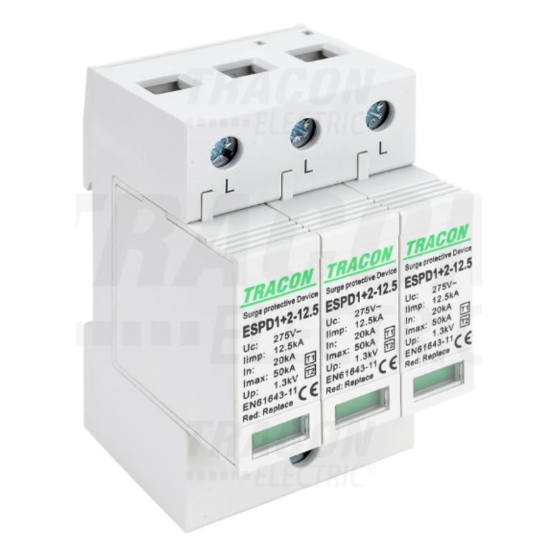 Ogranicznik przepięć T1+T2 AC wymienne wkładki ESPD1+2-12.5-3P