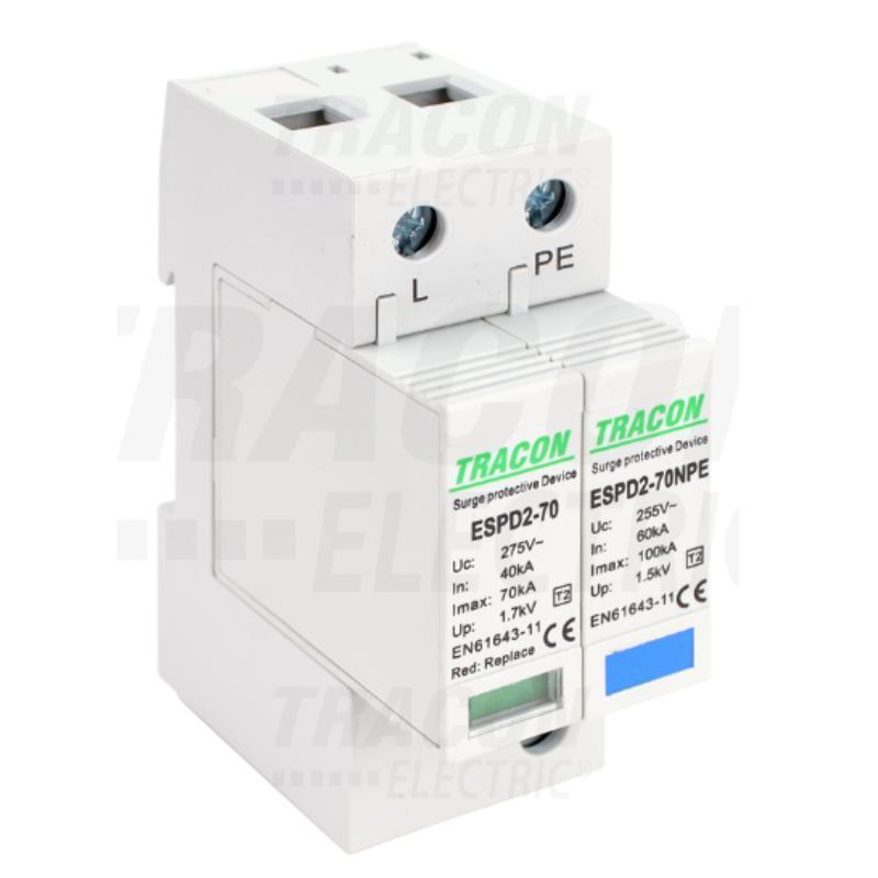 Ogranicznik przepięć T2 AC wymienne wkładki ESPD2-70-1+1P