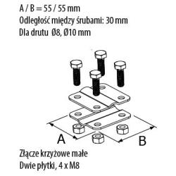 Złącze krzyżowe małe (2 płytki) - R.8052 Pawbol