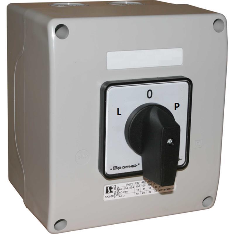 Łącznik krzywkowy w obudowie 100A (L-0-P)