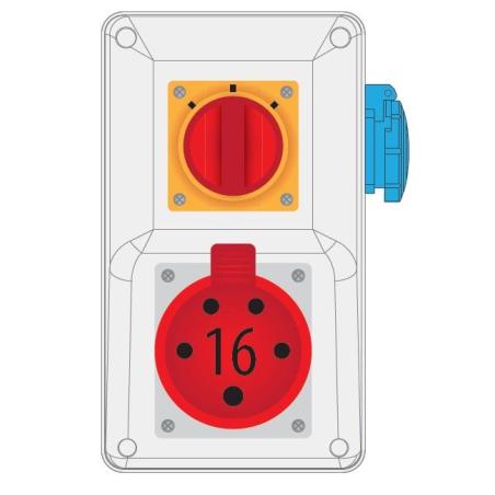 Rozdzielnica R-BOX KOMPAKT 16A/5P 1x230V wył. L/P - B.165/1/LP Pawbol