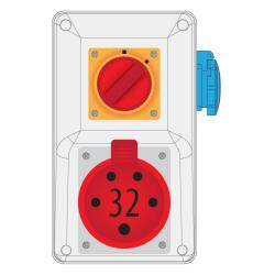Rozdzielnica R-BOX KOMPAKT 32A/5P 1x230V wył. 0/1 - B.325/1/01 Pawbol