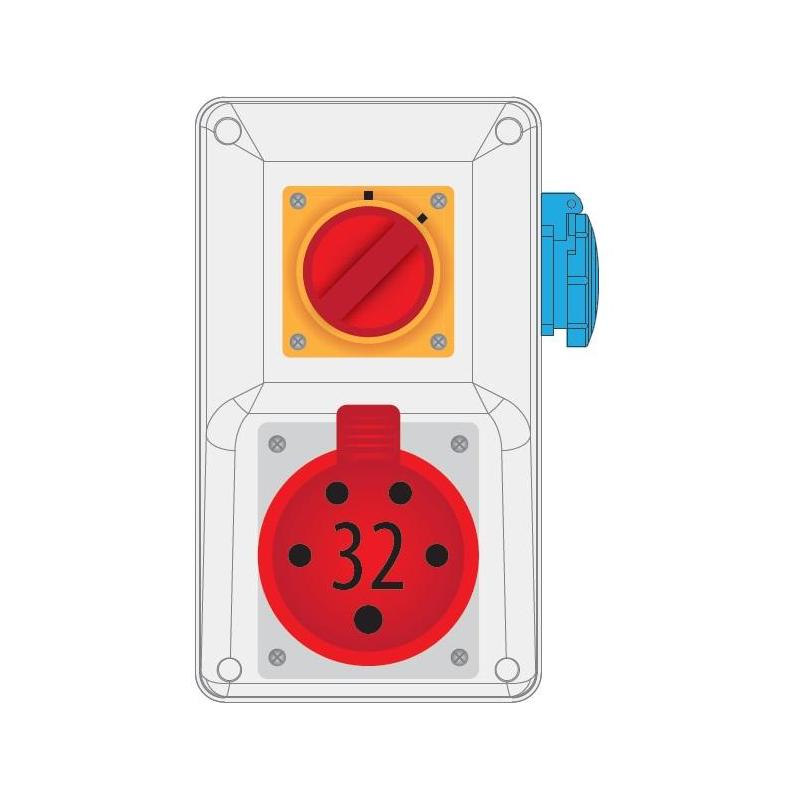 Rozdzielnica R-BOX KOMPAKT 32A/5P 1x230V wył. 0/1 - B.325/1/01