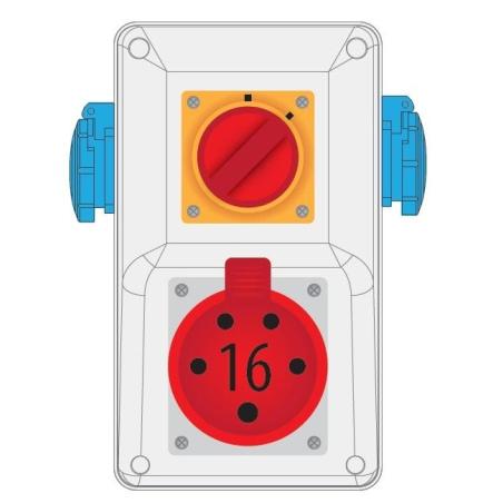 Rozdzielnica R-BOX KOMPAKT 16A/5P 2x230V wył. 0/1 - B.165/2/01 Pawbol