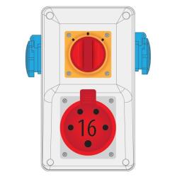 Rozdzielnica R-BOX KOMPAKT 16A/5P 2x230V wył. L/P - B.165/2/LP Pawbol