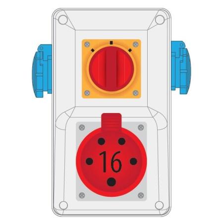 Rozdzielnica R-BOX KOMPAKT 16A/5P 2x230V wył. L/P - B.165/2/LP Pawbol