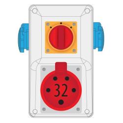 Rozdzielnica R-BOX KOMPAKT 32A/5P 2x230V wył. L/P - B.325/2/LP Pawbol