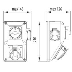 Rozdzielnica R-BOX KOMPAKT 16A/4P 1x230V wył. 0/1 - B.164/1/01 Pawbol