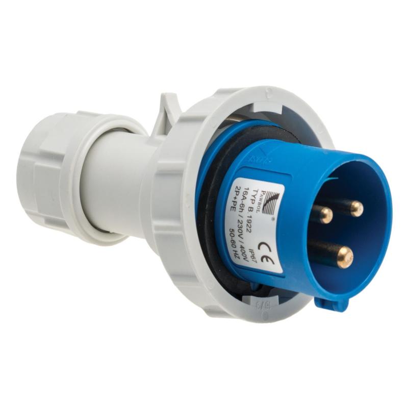 Wtyczka siłowa przenośna 16A 250V 3p IP67