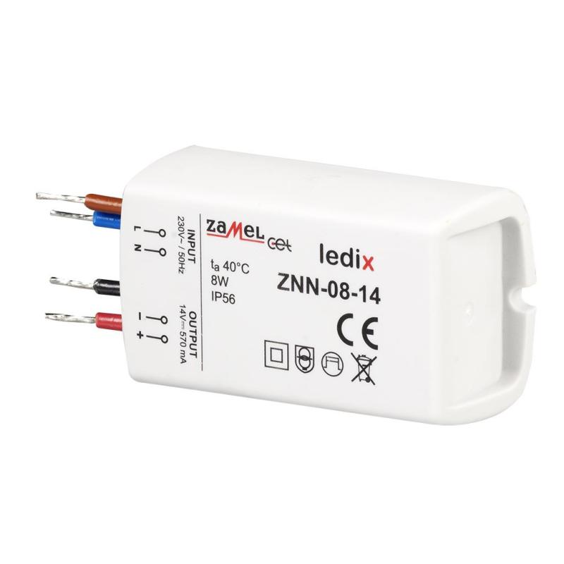 Zasilacz LED natynkowy 8W 14V DC - ZNN-08-14