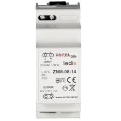 Zasilacz LED modułowy 8W 14V DC - ZNM-08-14 Zamel