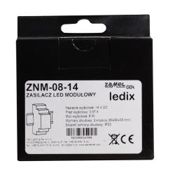 Zasilacz LED modułowy 8W 14V DC - ZNM-08-14 Zamel