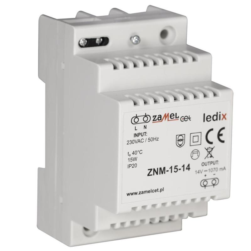 Zasilacz LED modułowy 15W 14V DC -  ZNM-15-14