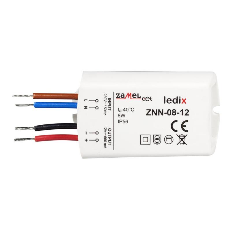 Zasilacz LED natynkowy 8W 12V DC - ZNN-08-12
