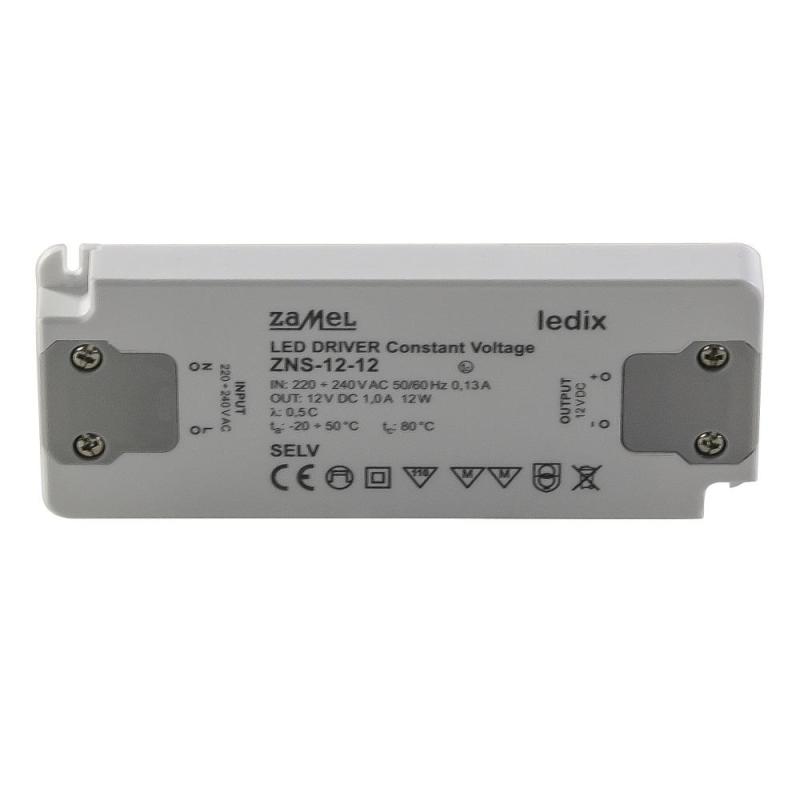 Zasilacz LED slim 12W 12V DC - ZNS-12-12