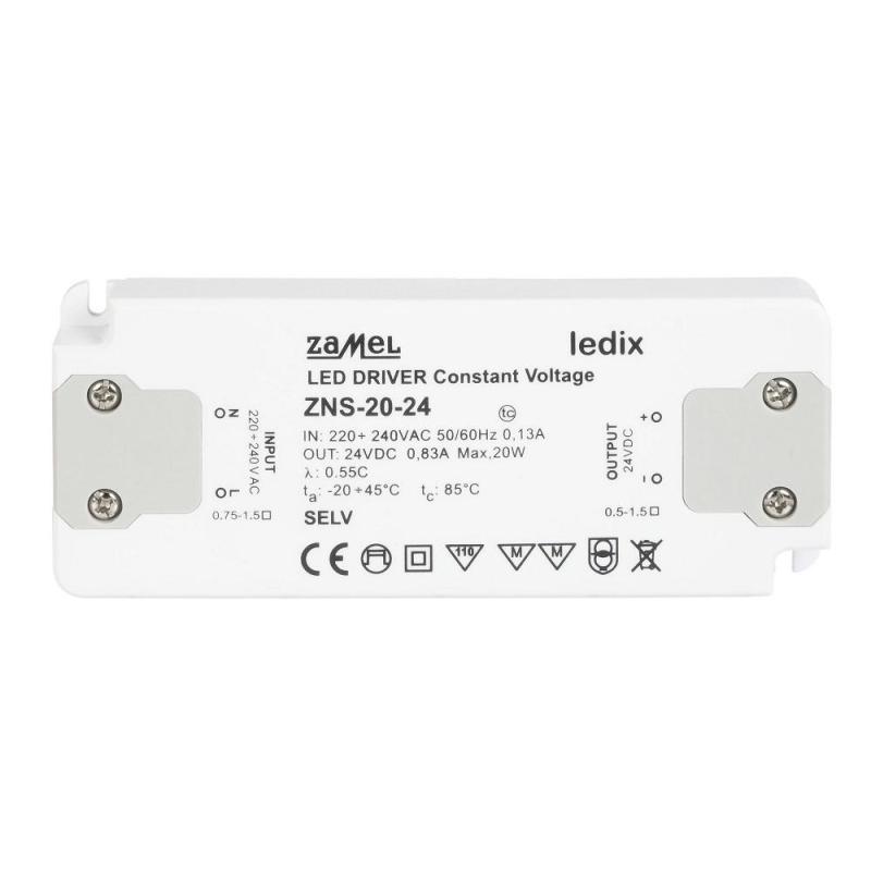 Zasilacz LED slim 20W 24V DC - ZNS-20-24
