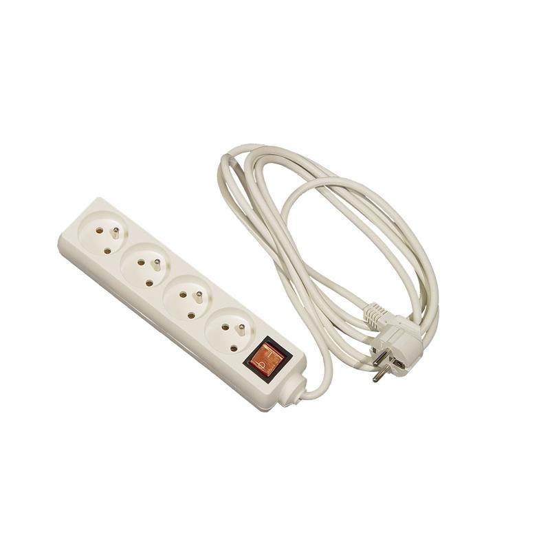 Przedłużacz 4x3m+0 z wyłącznikiem